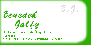 benedek galfy business card